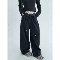 Calças Casuais de Perna Larga com Cintura Ajustável 