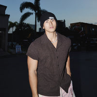 Retro Dokulu Küba Yaka Kısa Kol Gömlek 