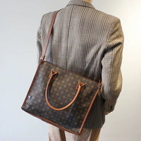 Print Leather Commuter Tote Bag