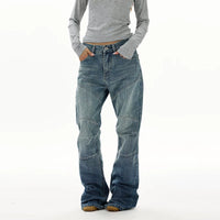 سروال جينز مزخرف بنمط الخيزران 