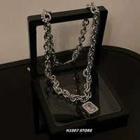 Square Diamond Pendant Necklace