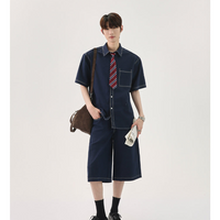 Blue Short-Sleeve Shirt and Pants