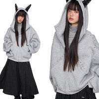 سويت شيرت ريفيت بتصميم آذان قطة 