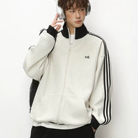 Retro Stand Collar Zip Sports Jacket