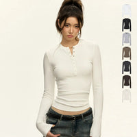 Classic Long Sleeve Henley Pullover