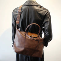 Grand sac à bandoulière en cuir de capacité élevée 