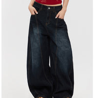 Pantalons en jean rétro à coupe large et décontractée 