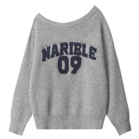 비스듬한 어깨 니트 오프숄더 스웨트셔츠 