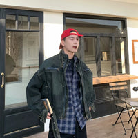 جاكيت عمل من الدنيم واسع مناسب للغسل 