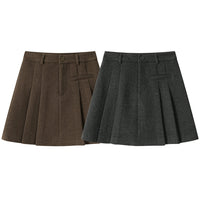 تنورة A-Line مطوية بتفاصيل الأزرار 