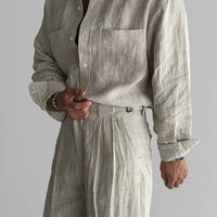 Chemise à manches longues en lin pour protection solaire 