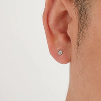 Orecchini a perno rotondi intagliati in argento sterling S925 