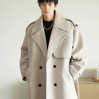 Loose Fit Mid-Length Woolen Coat