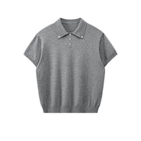 Short-Sleeve Knitted Polo Shirt