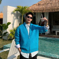 Kapüşonlu Ön Fermuarlı Kabarık Örgü Hırka 