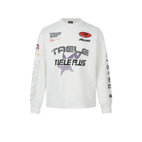 Grafik Baskılı Yuvarlak Yaka Uzun Kollu Tişört 