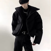 Veste courte matelassée à col montant 