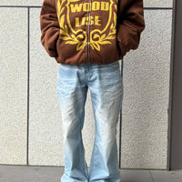 Retro Washed Flare Leg Jeans