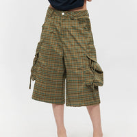 Plaid Loose Multi-Pocket Cargo Pants
