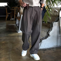 Wide-Leg Non-Iron Pleated Pants