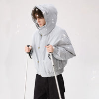 Retro Yastıklı Kapüşonlu Balon Ceket 