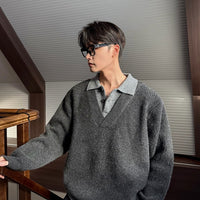 Sahte İki Parça Yün Örgü Kazak 