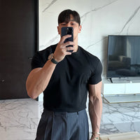 Round Neck Short Sleeve Fitness Shirt