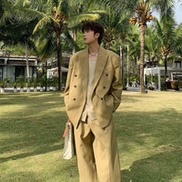 Double-Breasted Casual Suit and Pants