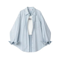 Büyük Beden Çizgili Gömlek ve Atlet 