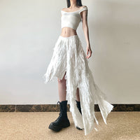 تنورة غير متساوية مع حزام مرن 