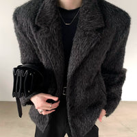 Manteau d'hiver court en fausse fourrure de vison 