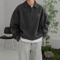 Dark Gray Polo Sweatshirt