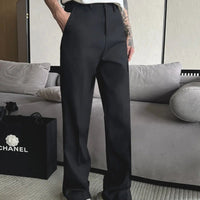 Black Slit Slim Suit Pants