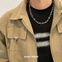 Distressed Cross Pendant Chain Necklace