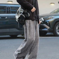 سروال واسع ببطانة فليس مضلعة 