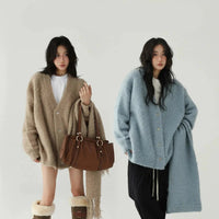 Düğmeli Rahat Oversized Hırka 