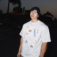 تي شيرت قصير الأكمام غير رسمي مزخرف 