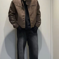 Curved Wash Wide Leg Jeans