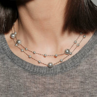 Collar de cadena de perlas en capas 