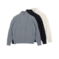 سويت شيرت قطني بنصف سحاب بتصميم كابل نيت 