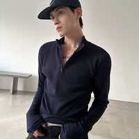 Dar Kesim Ribanalı Yarım Fermuarlı İç Katman 