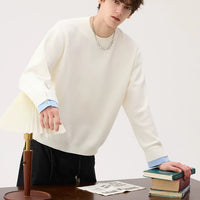 سويت شيرت محبوك برقبة دائرية من الفليس 