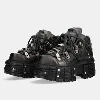 أحذية جلدية عالية القمة من منصة بانك 