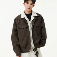 جاكيت لابيل بتصميم رقع من قطعتين مزيفتين 