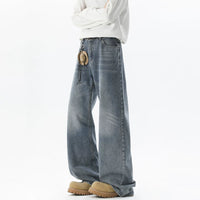 Loose Fit Straight Leg Wide-Leg Jeans