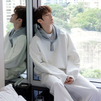 Knitted Half-Zip Hooded Sweatshirt