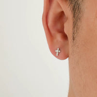 Orecchino a perno a croce in argento sterling S925 