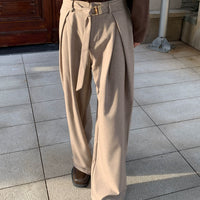 Straight Fit Wide-Leg Pants