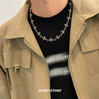 Cross Pendant Chain Choker Necklace