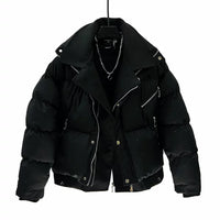 جاكيت شتوي مبطن بتصميم مزيف متعدد الطبقات 